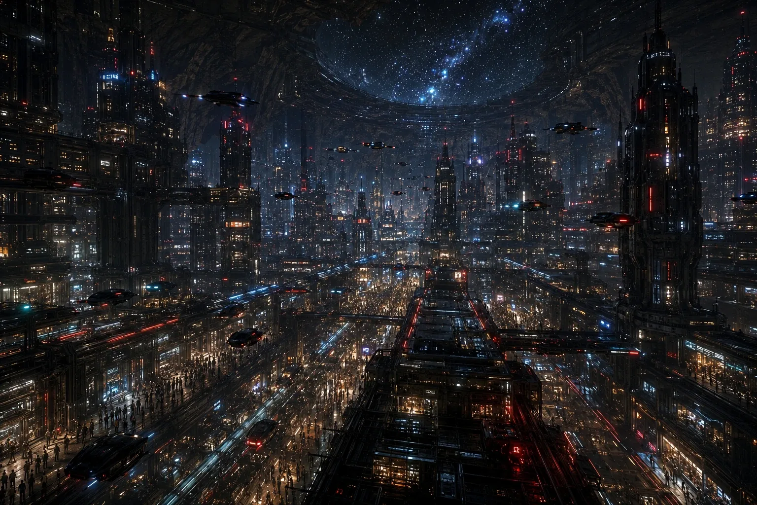 A wide shot of the city of Purgatory