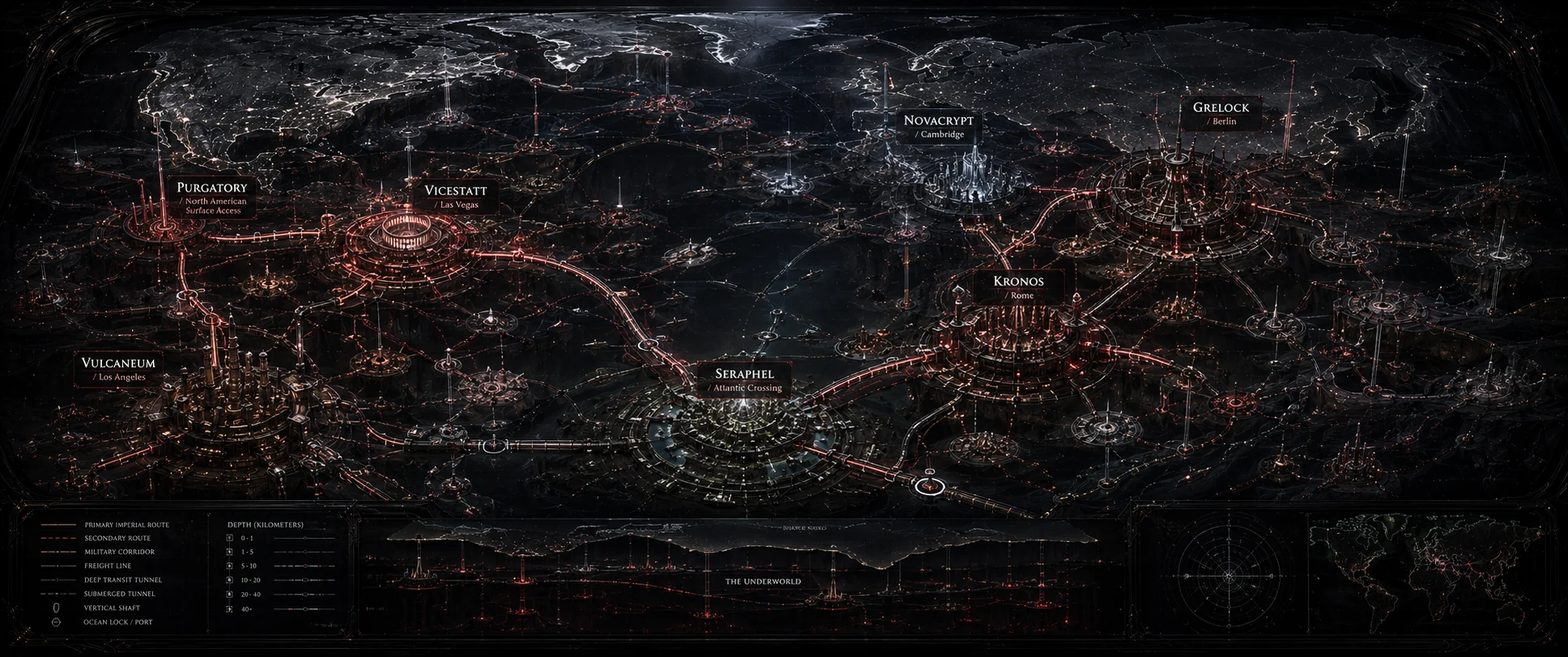 Imperial subterranean atlas map of the Underworld